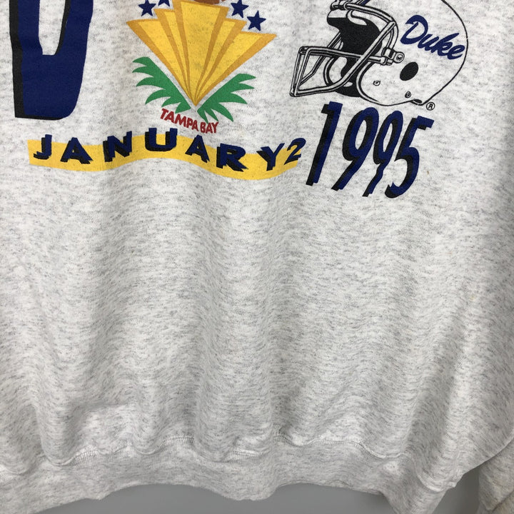 90'S PM SPORTS College Sweatshirt, Made in USA, Men's XL equivalent, Vintage polyester gray type Vintage Second Hand