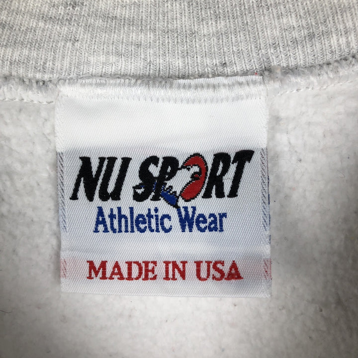 NU SPORTSWEAR College Sweatshirt, Made in USA, Men's XXL equivalent. cotton gray type Vintage Second Hand