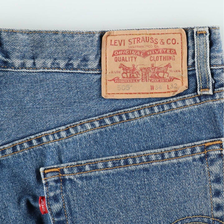 Levi's 505 REGULAR FIT tapered denim pants for men, size w34 cotton blue type Vintage Second Hand
