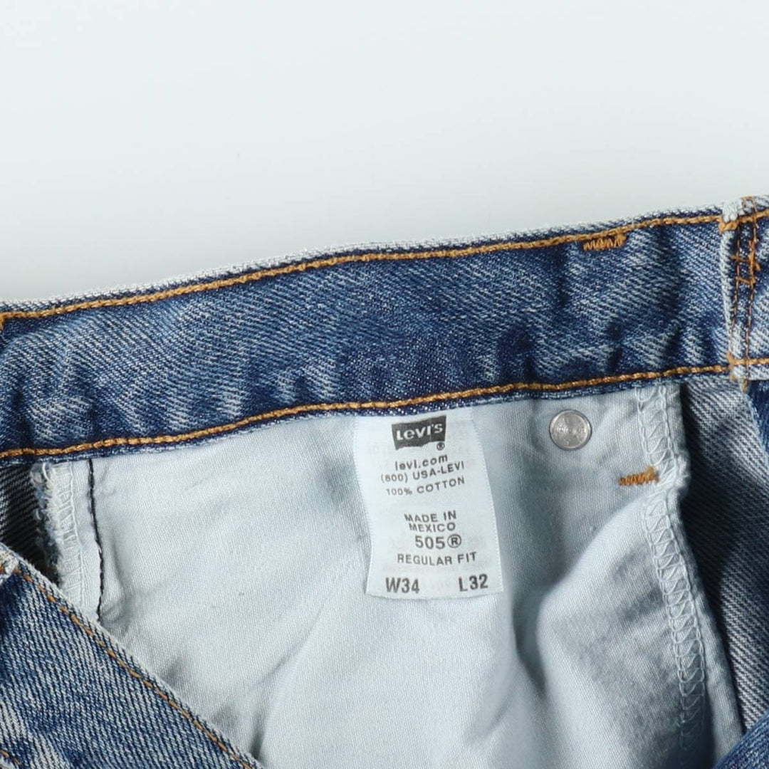Levi's 505 REGULAR FIT tapered denim pants for men, size w34 cotton blue type Vintage Second Hand