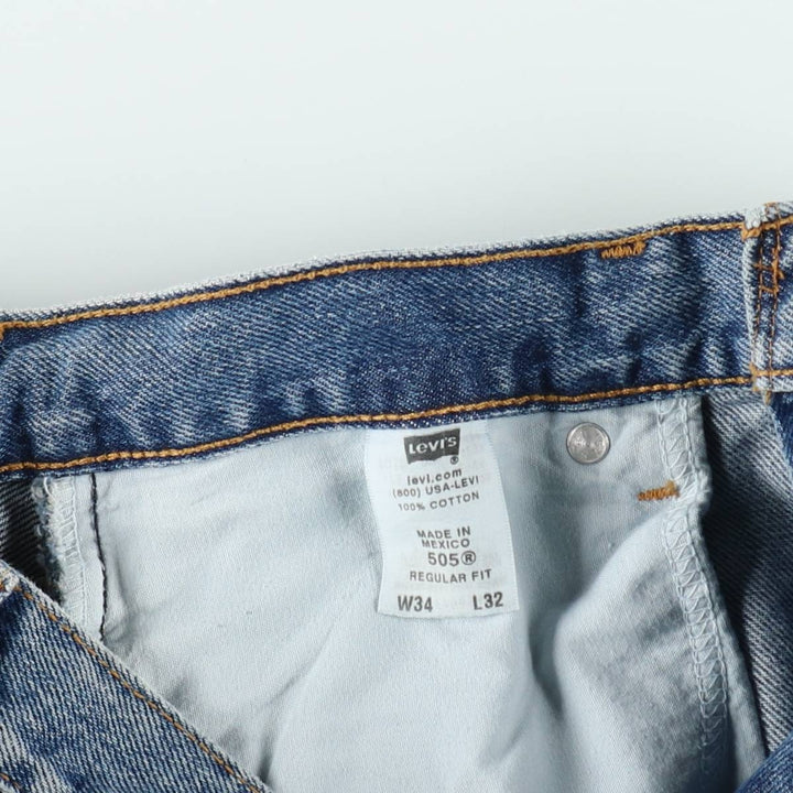 Levi's 505 REGULAR FIT tapered denim pants for men, size w34 cotton blue type Vintage Second Hand