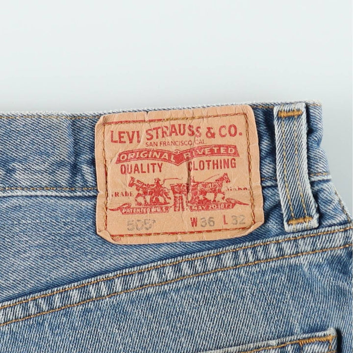 Levi's 505 REGULAR FIT tapered denim pants for men, size w36 cotton blue type Vintage Second Hand
