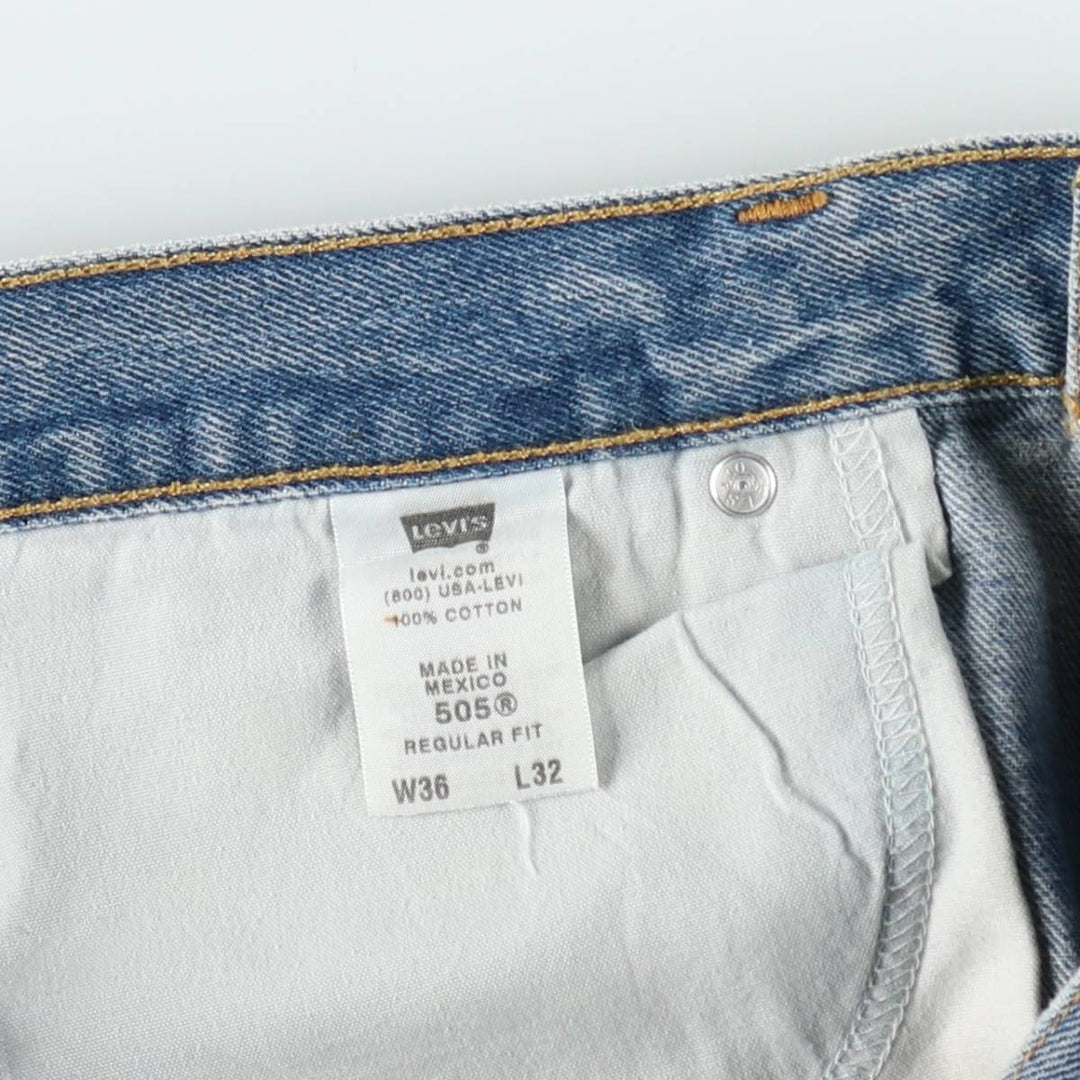 Levi's 505 REGULAR FIT tapered denim pants for men, size w36 cotton blue type Vintage Second Hand