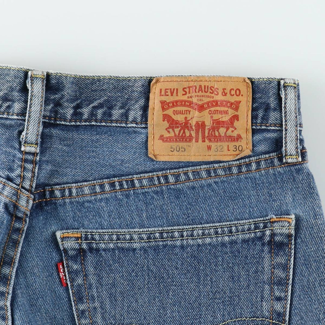 Levi's 505 tapered denim pants for men, equivalent to w32 cotton blue type Vintage Second Hand