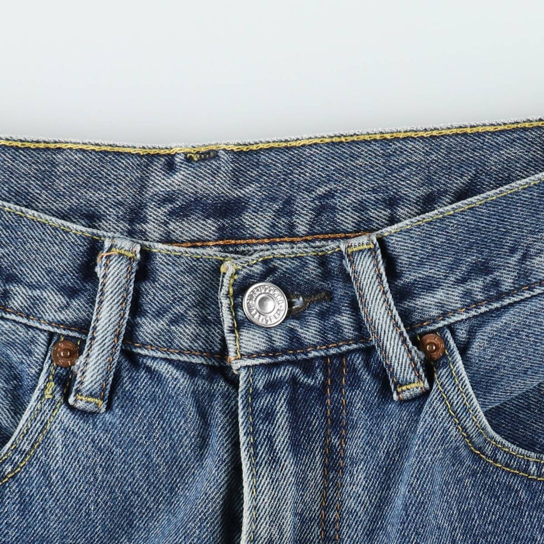 Levi's 505 tapered denim pants for men, equivalent to w32 cotton blue type Vintage Second Hand