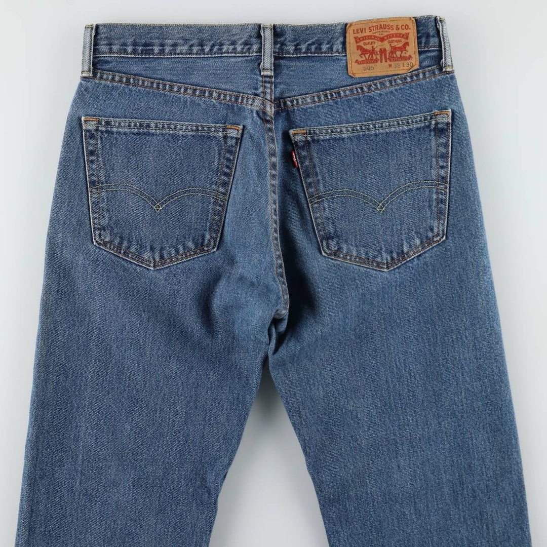 Levi's 505 tapered denim pants for men, equivalent to w32 cotton blue type Vintage Second Hand