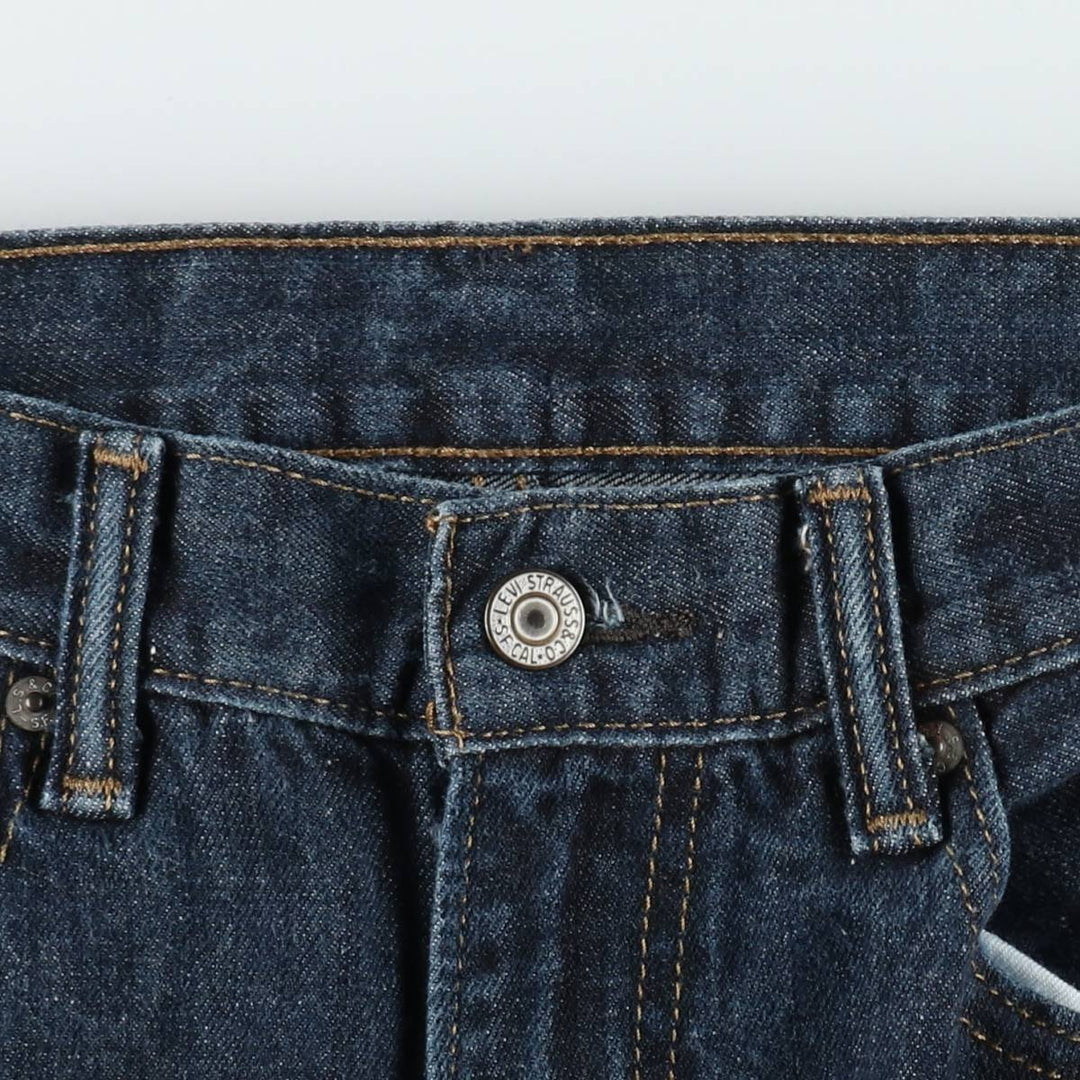 Levi's 505 tapered denim pants for men, size W34 cotton navy blue type Vintage Second Hand
