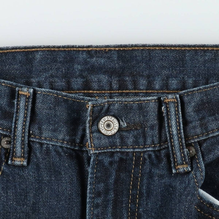 Levi's 505 tapered denim pants for men, size W34 cotton navy blue type Vintage Second Hand