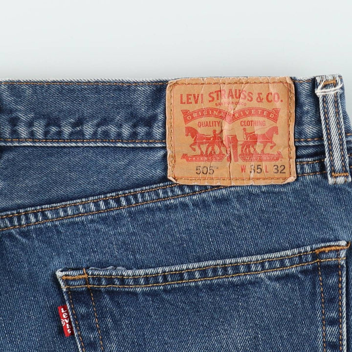Levi's 505 tapered denim pants for men, equivalent to w35 cotton blue type Vintage Second Hand