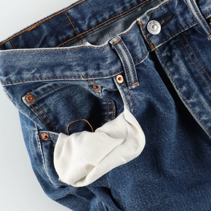 Levi's 505 tapered denim pants for men, equivalent to w35 cotton blue type Vintage Second Hand
