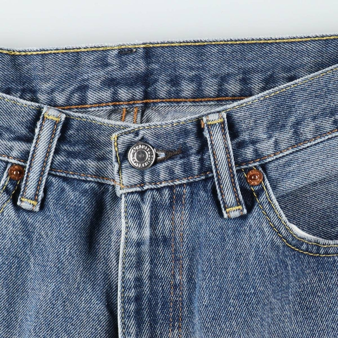 Levi's 505 tapered denim pants for men, size W33 cotton blue type Vintage Second Hand