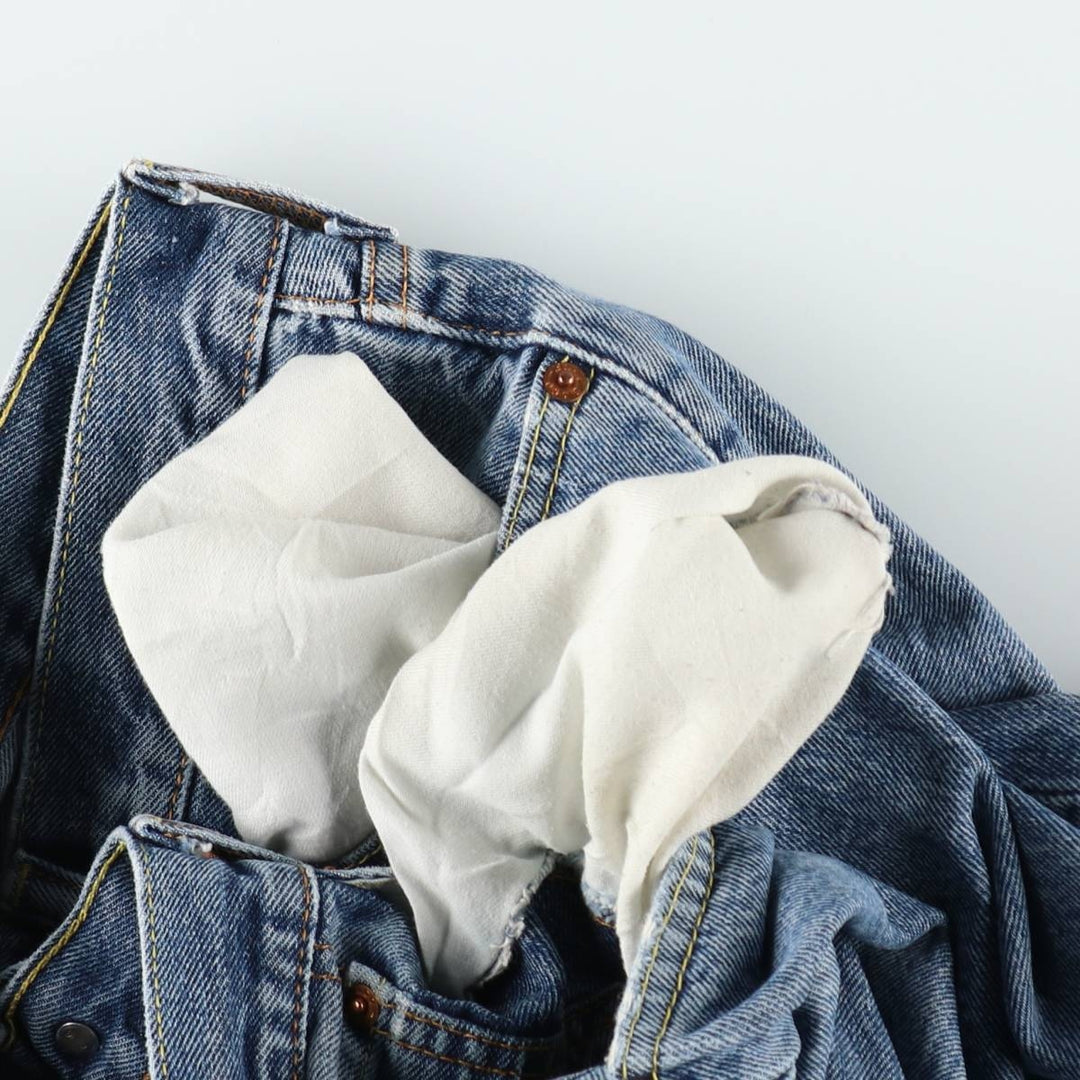 Levi's 505 tapered denim pants for men, size W33 cotton blue type Vintage Second Hand