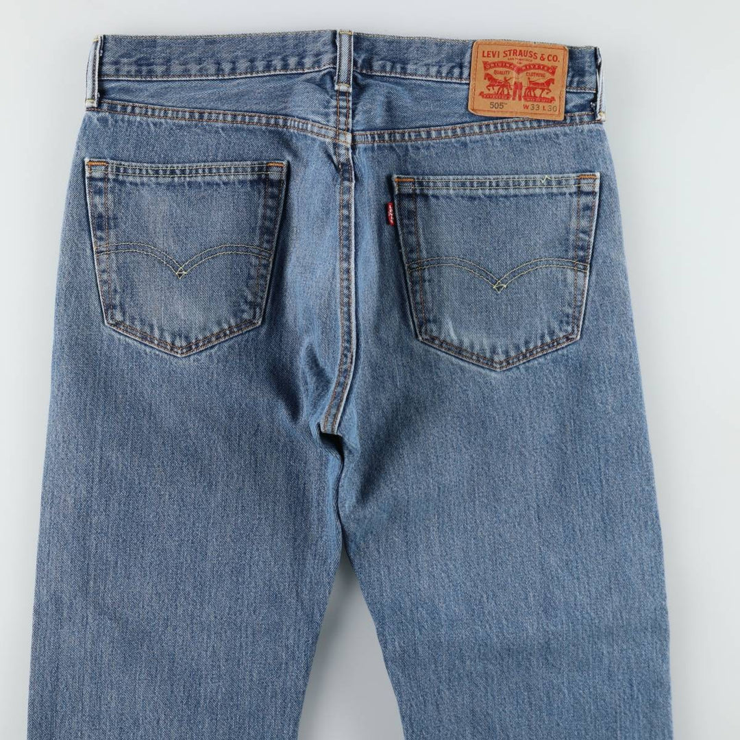 Levi's 505 tapered denim pants for men, size W33 cotton blue type Vintage Second Hand