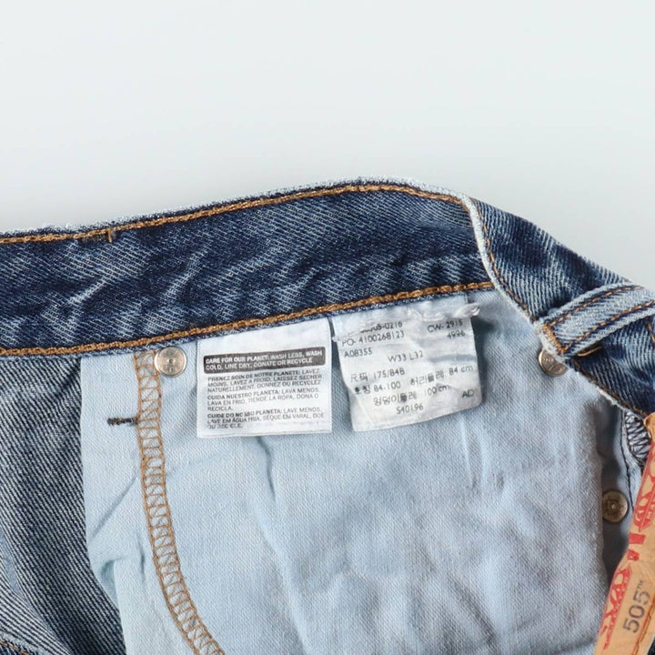 Levi's 505 tapered denim pants for men, size W33 unclear blue type Vintage Second Hand