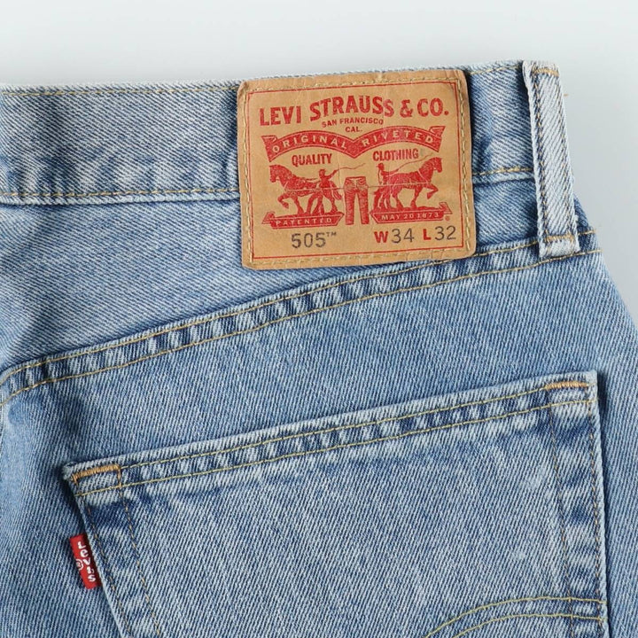 Levi's 505 tapered denim pants for men, size W34 cotton blue type Vintage Second Hand