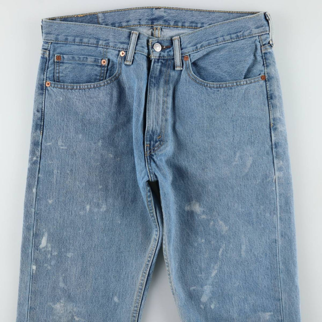 Levi's 505 tapered denim pants for men, size W34 cotton blue type Vintage Second Hand