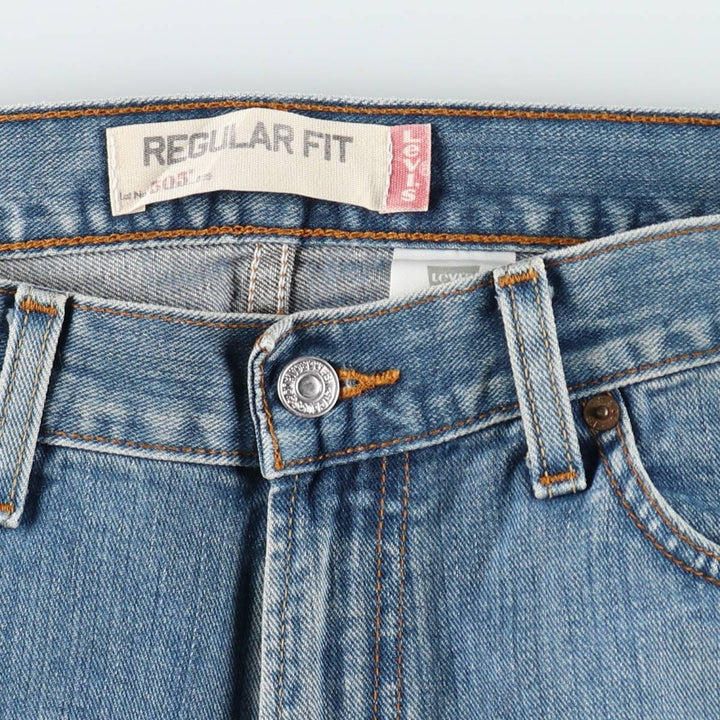 Levi's 505 tapered denim pants for men, size W34 cotton blue type Vintage Second Hand