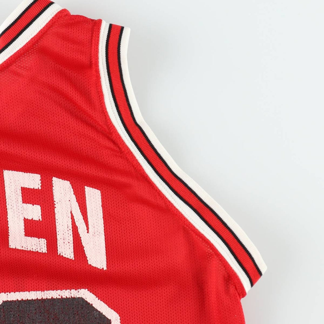 90'S Champion NBA Chicago Bulls Mesh Game Shirt Replica Uniform (Men's Size S) Nylon red type Vintage Second Hand