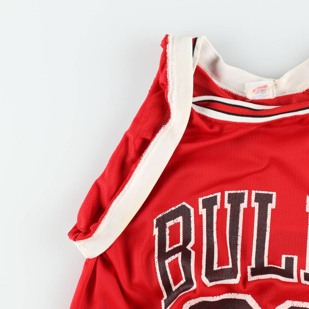 90'S Champion NBA Chicago Bulls Mesh Game Shirt Replica Uniform (Men's Size S) Nylon red type Vintage Second Hand
