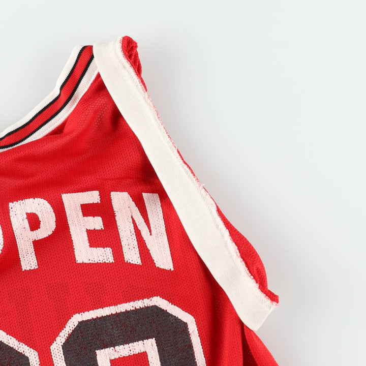 90'S Champion NBA Chicago Bulls Mesh Game Shirt Replica Uniform (Men's Size S) Nylon red type Vintage Second Hand