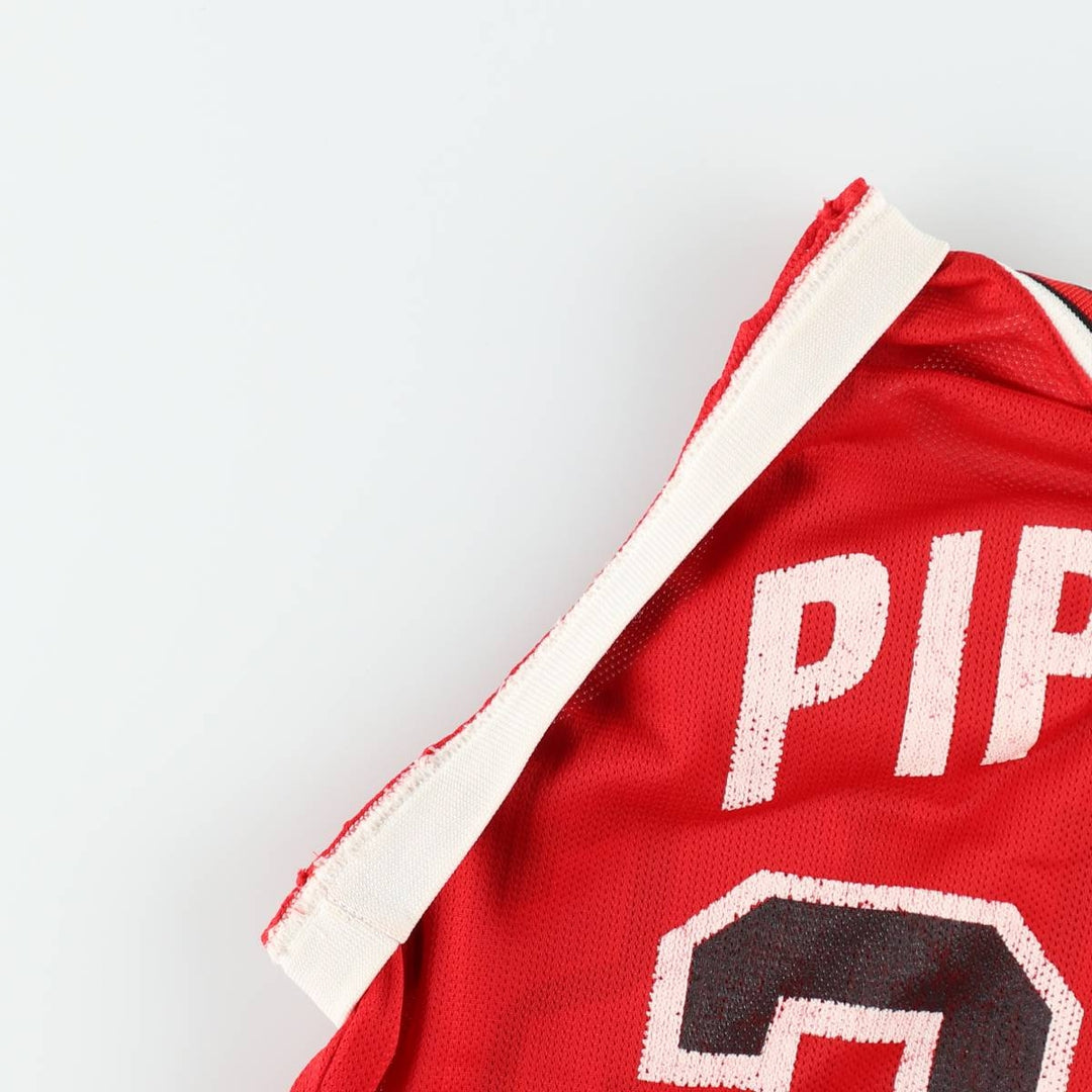 90'S Champion NBA Chicago Bulls Mesh Game Shirt Replica Uniform (Men's Size S) Nylon red type Vintage Second Hand