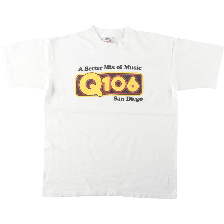 90'S ONEITA Q106 Advertising T-Shirt, XL (46-48), equivalent to men's XL, Vintage cotton white type Vintage Second Hand