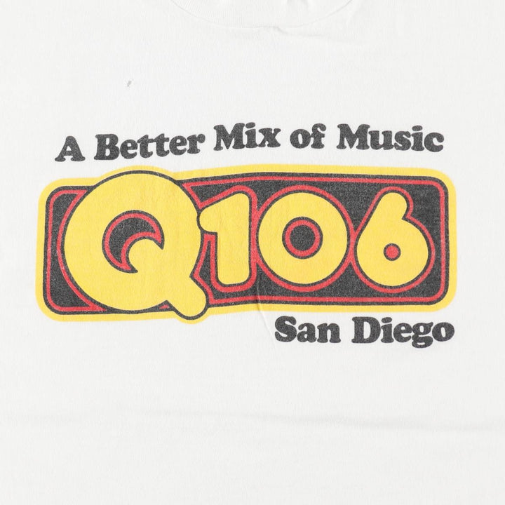90'S ONEITA Q106 Advertising T-Shirt, XL (46-48), equivalent to men's XL, Vintage cotton white type Vintage Second Hand