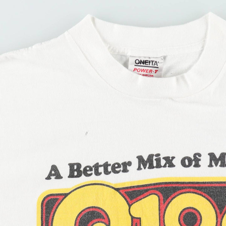 90'S ONEITA Q106 Advertising T-Shirt, XL (46-48), equivalent to men's XL, Vintage cotton white type Vintage Second Hand