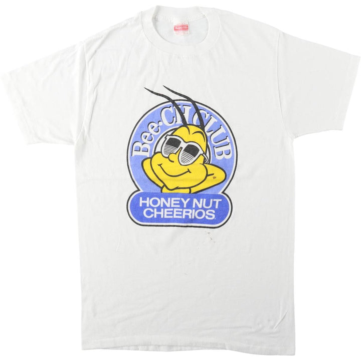 80'S Royal FIRST CLASS Honey Nuts Cheerios Advertising T-Shirt, Made in USA, Men's Size M (Equivalent), Vintage polyester white type Vintage Second Hand