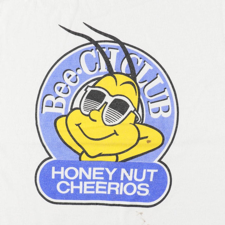 80'S Royal FIRST CLASS Honey Nuts Cheerios Advertising T-Shirt, Made in USA, Men's Size M (Equivalent), Vintage polyester white type Vintage Second Hand