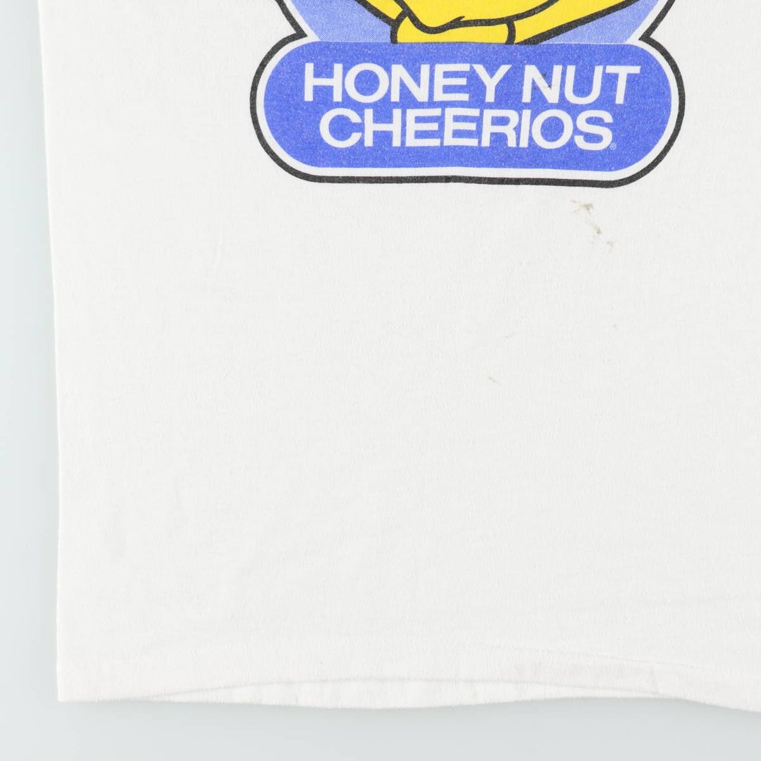 80'S Royal FIRST CLASS Honey Nuts Cheerios Advertising T-Shirt, Made in USA, Men's Size M (Equivalent), Vintage polyester white type Vintage Second Hand