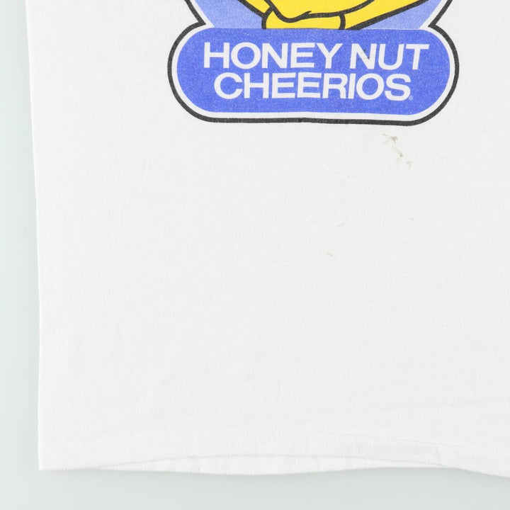 80'S Royal FIRST CLASS Honey Nuts Cheerios Advertising T-Shirt, Made in USA, Men's Size M (Equivalent), Vintage polyester white type Vintage Second Hand