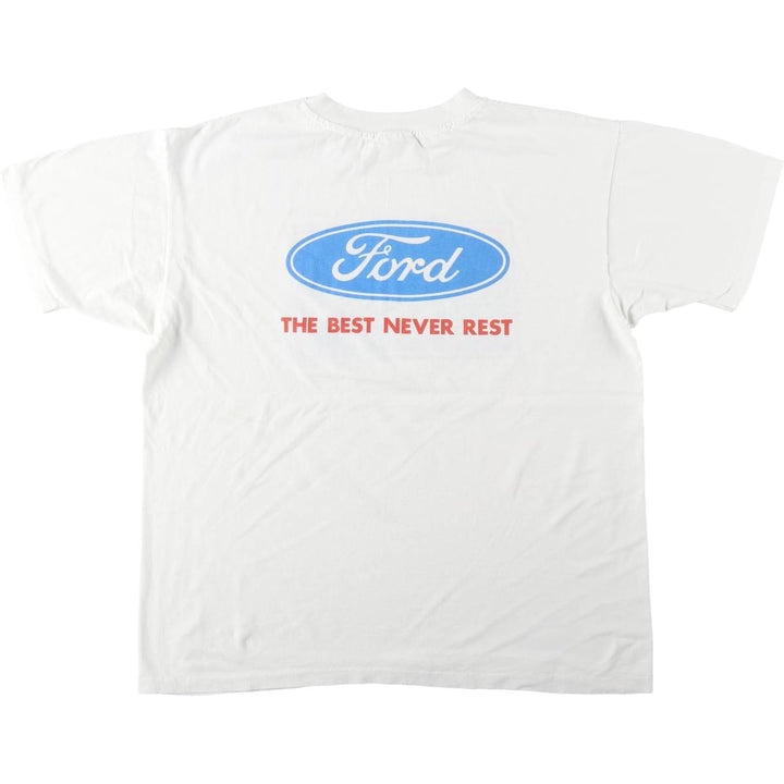 90'S Hanes FIFTY-FIFTY Advertising T-Shirt, Made in USA, Men's XL equivalent, Vintage cotton white type Vintage Second Hand