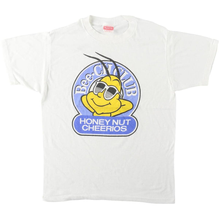 90'S Royal FIRST CLASS Honey Nut Cheerios Advertising T-Shirt, Made in USA, Men's Size M (Equivalent), Vintage polyester white type Vintage Second Hand