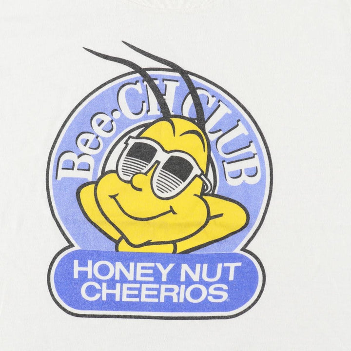 90'S Royal FIRST CLASS Honey Nut Cheerios Advertising T-Shirt, Made in USA, Men's Size M (Equivalent), Vintage polyester white type Vintage Second Hand