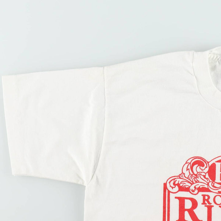 90'S Fruit of the Loom BEST Royal River Casino + Hotel advertising T-shirt, Made in USA, Men's size L equivalent, Vintage cotton white type Vintage Second Hand