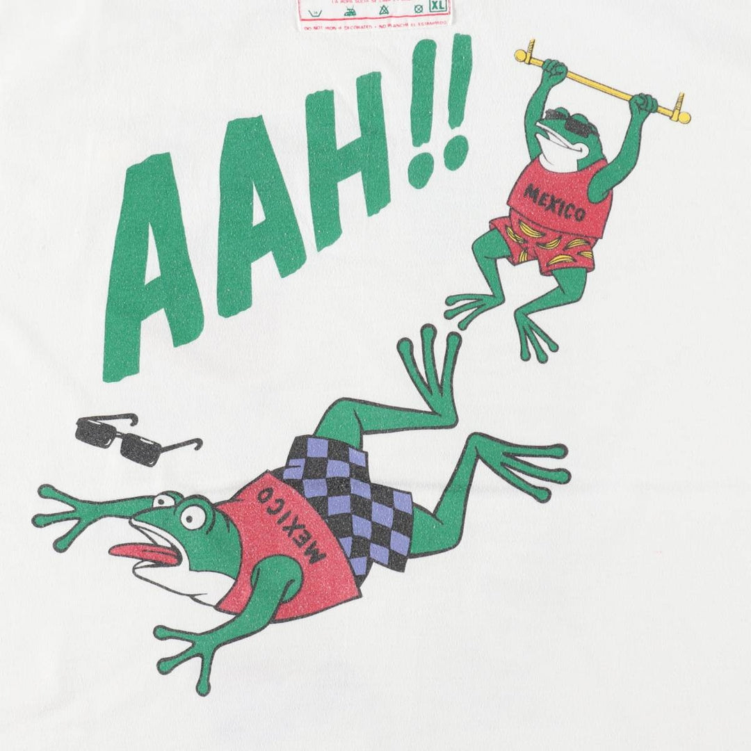 90'S Carlos'n Charlie's CLOTHESLINE Advertising T-Shirt, Men's XL equivalent, Vintage unclear white type Vintage Second Hand