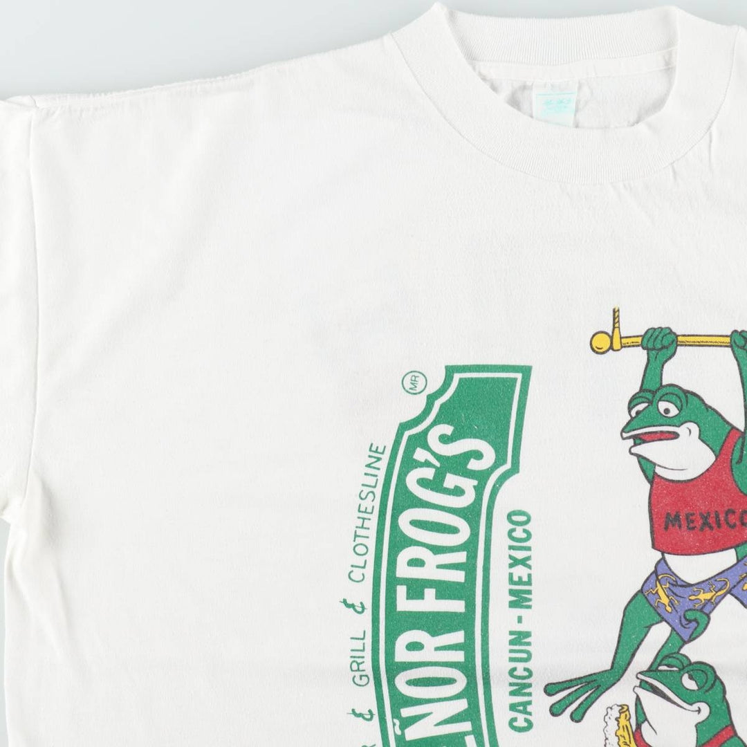 90'S Carlos'n Charlie's CLOTHESLINE Advertising T-Shirt, Men's XL equivalent, Vintage unclear white type Vintage Second Hand