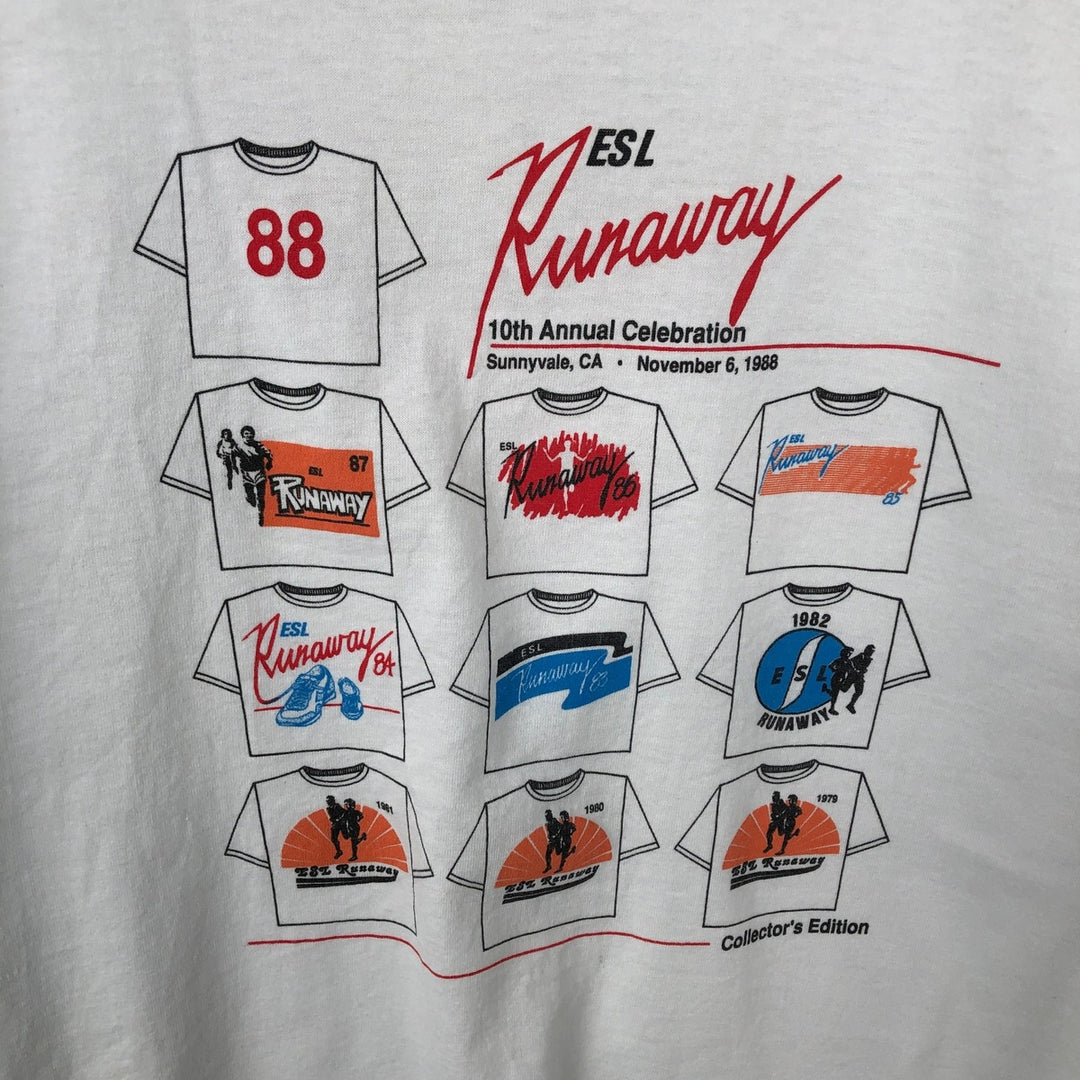 ~90'S Tee Jays HEF-T Long-Sleeve T-Shirt, Made in USA, Men's XL equivalent, Vintage polyester white type Vintage Second Hand