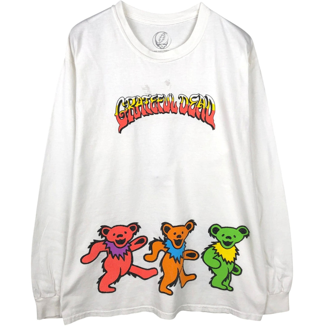 GRATEFUL DEAD Grateful Dead Long Sleeve T-Shirt, Men's Size L cotton white type Vintage Second Hand