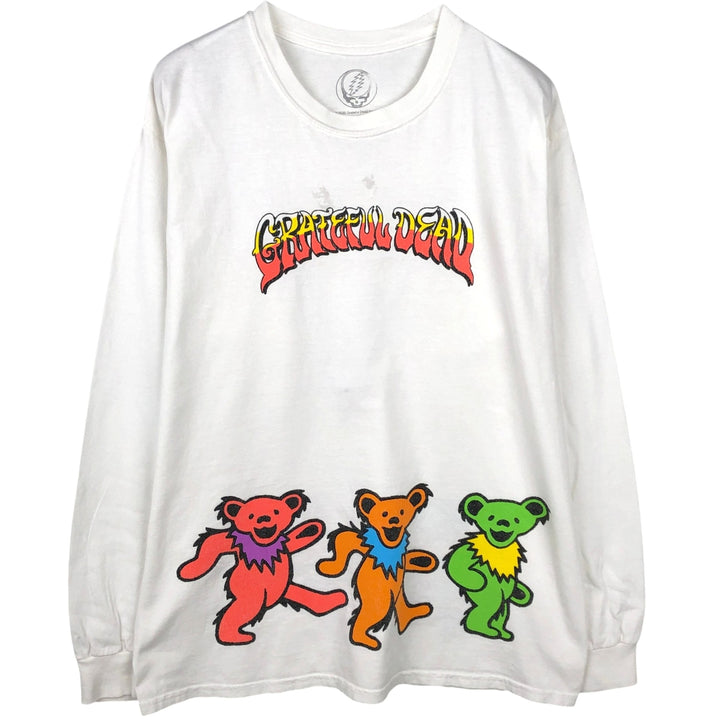 GRATEFUL DEAD Grateful Dead Long Sleeve T-Shirt, Men's Size L cotton white type Vintage Second Hand