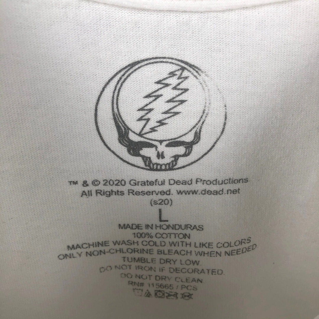 GRATEFUL DEAD Grateful Dead Long Sleeve T-Shirt, Men's Size L cotton white type Vintage Second Hand