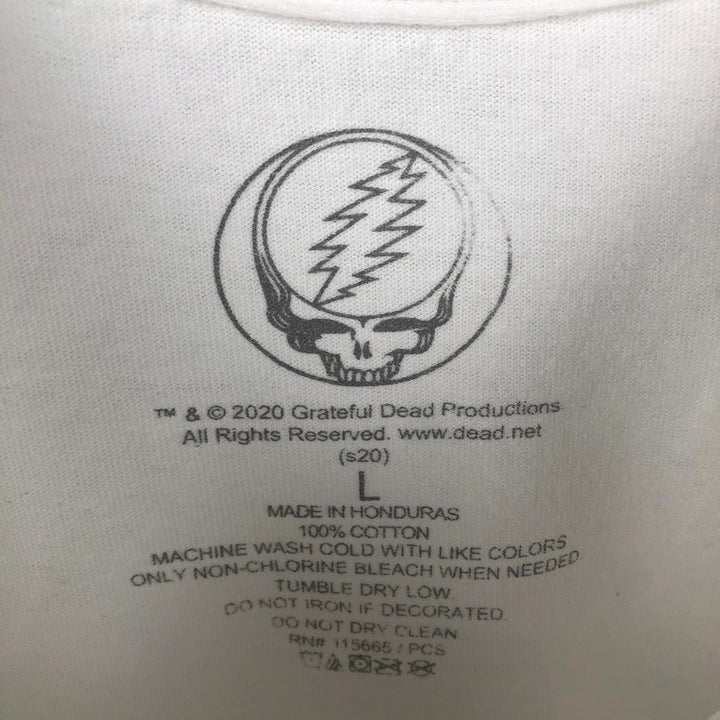 GRATEFUL DEAD Grateful Dead Long Sleeve T-Shirt, Men's Size L cotton white type Vintage Second Hand