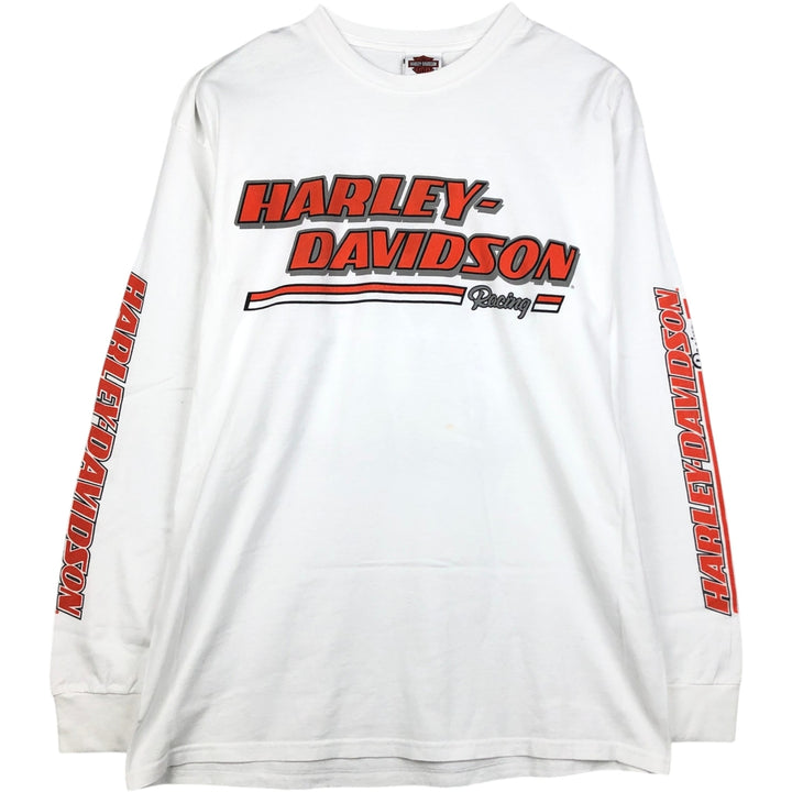 Harley-Davidson Motorcycle Long Sleeve T-Shirt, Men's Size XL cotton white type Vintage Second Hand