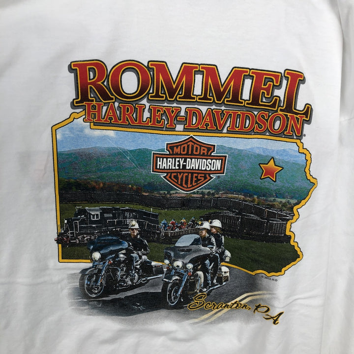 Harley-Davidson Motorcycle Long Sleeve T-Shirt, Men's Size XL cotton white type Vintage Second Hand