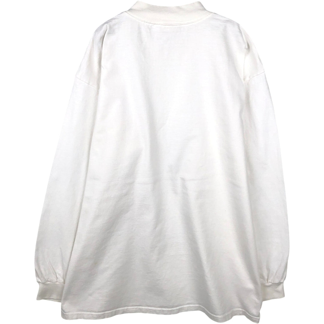 Nike Mock Neck Long-Sleeve T-Shirt, Made in USA, Men's Size XL (approx.) cotton white type Vintage Second Hand