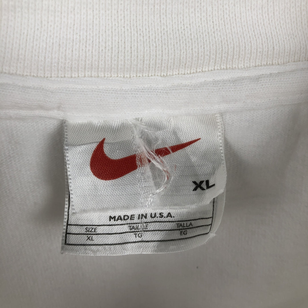 Nike Mock Neck Long-Sleeve T-Shirt, Made in USA, Men's Size XL (approx.) cotton white type Vintage Second Hand