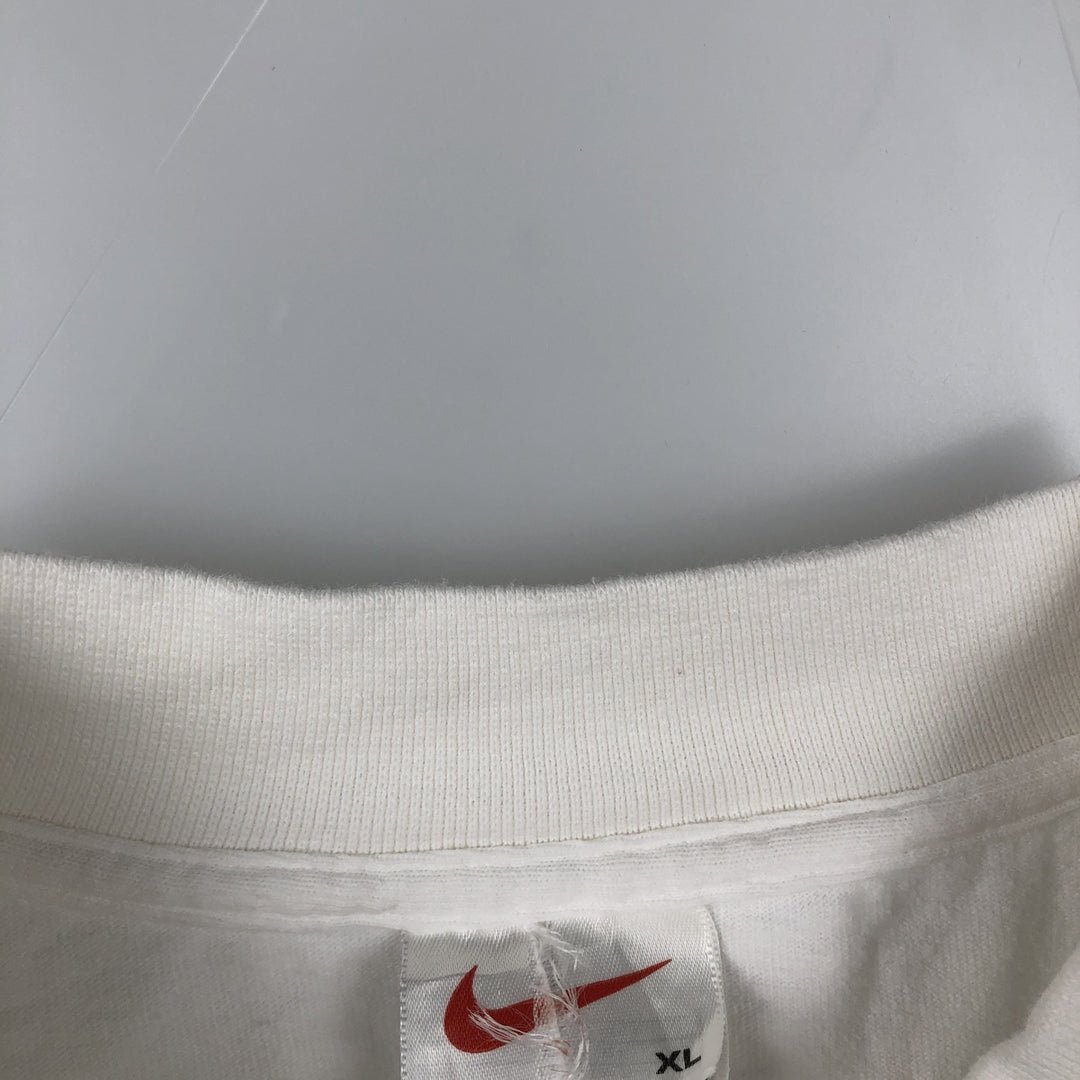 Nike Mock Neck Long-Sleeve T-Shirt, Made in USA, Men's Size XL (approx.) cotton white type Vintage Second Hand