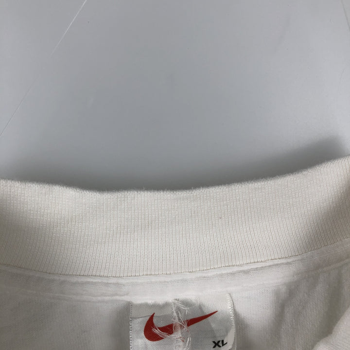 Nike Mock Neck Long-Sleeve T-Shirt, Made in USA, Men's Size XL (approx.) cotton white type Vintage Second Hand