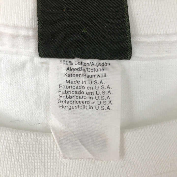 Timberland Back Logo Long-Sleeve T-Shirt, Made in USA, Men's Size L (approx.) cotton white type Vintage Second Hand